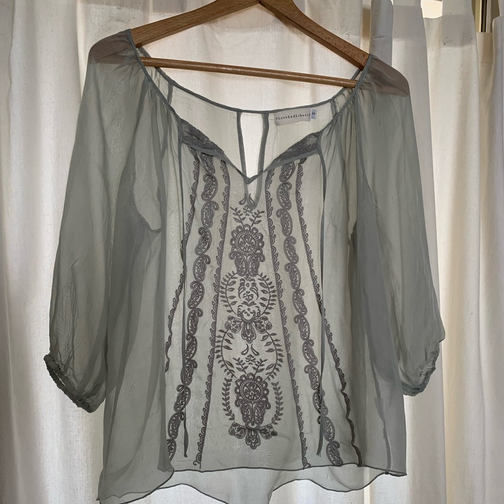 Love and liberty silk top